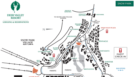 Image of a map of Snow Park lodging area