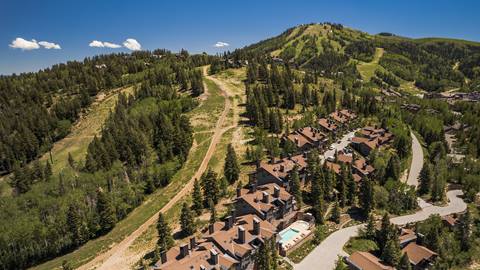 Scenic summer view of a Deer Valley summer hiking trails, adjacent to luxury lodging properties.