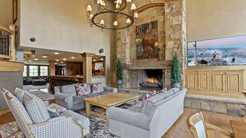 Luxurious living room in Stag Lodge, comfortable and stylish.