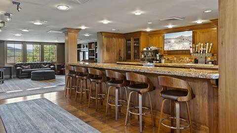 Private café in Stag Lodge's common space.