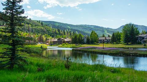 Exterior image of the Lodges at Deer Valley during the summer.