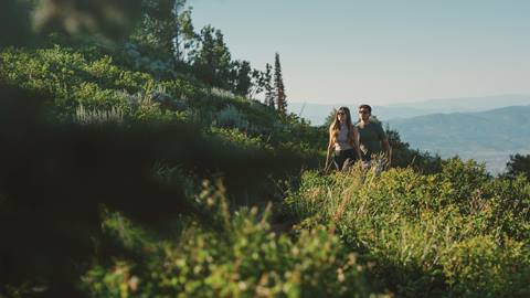 Guests hiking at Deer Valley