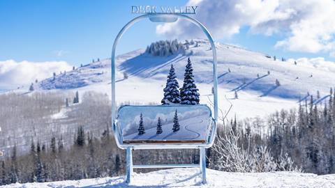 Artistic representation by Anna Moore of a powder day on Burns Chair Number 4.