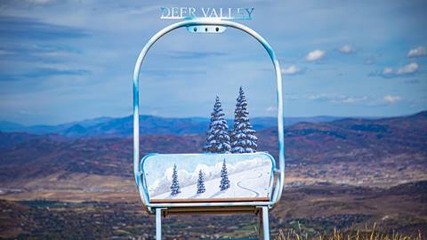 Artistic representation by Anna Moore of a powder day on Burns Chair Number 4.