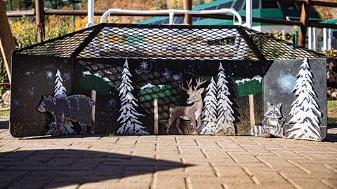 Artistic representation by Abby Ringquist of a snowcat on Burns Chair Number 9.