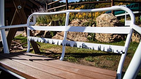 Artistic representation by Abby Ringquist of a snowcat on Burns Chair Number 9.