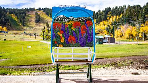 Artistic representation by Jessica Repko of the Wasatch Back on Burns Chair Number 2.