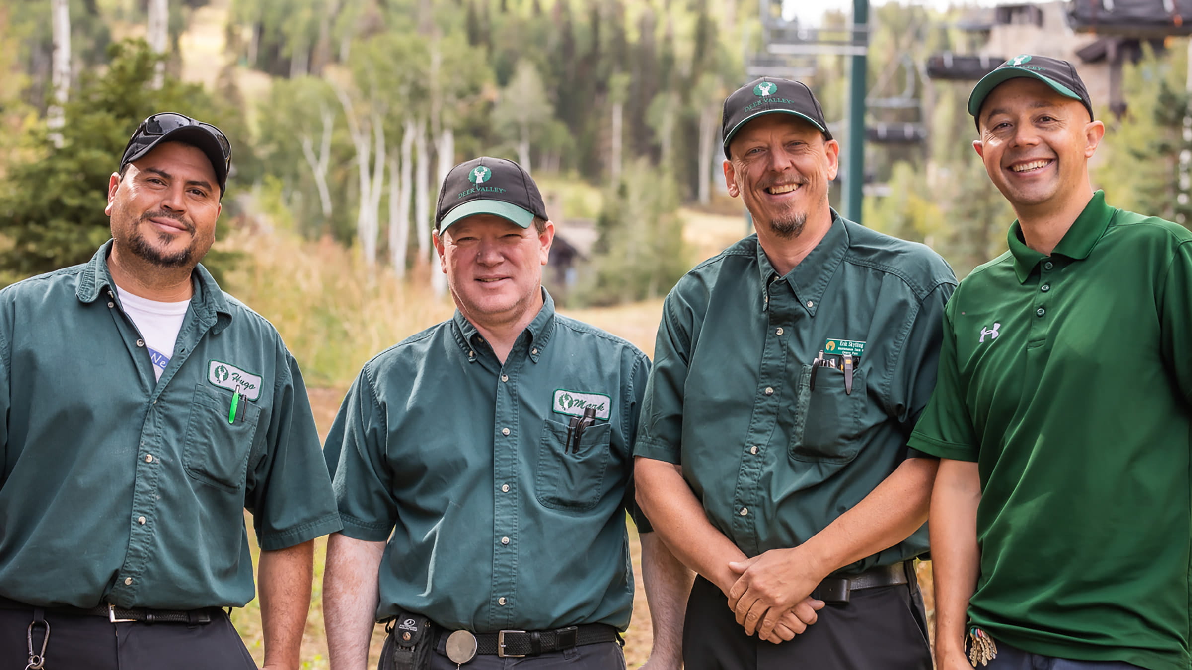 The Deer Valley Maintenance Team smiles for a group picture