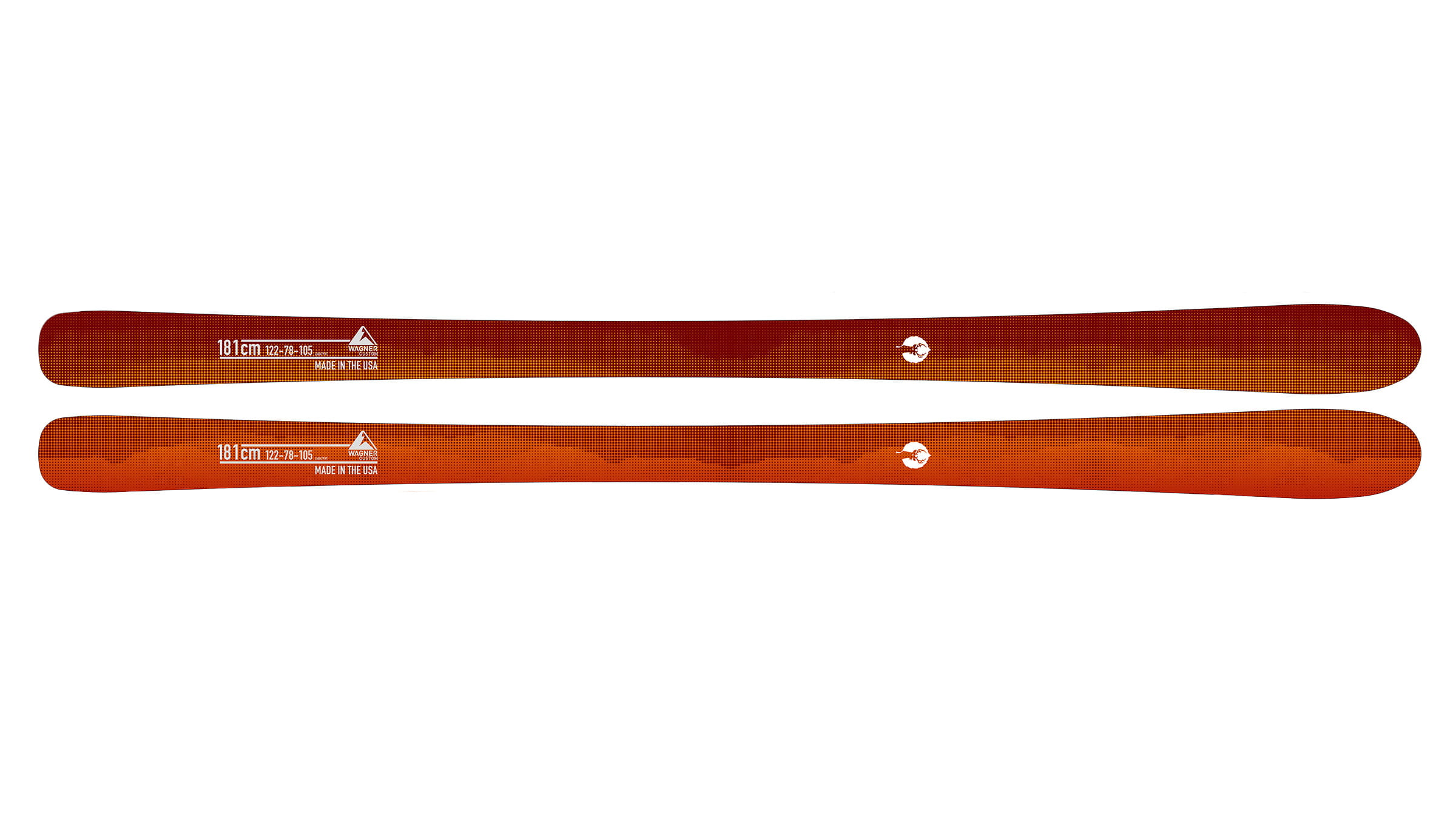 Orange Wagner Custom Deer Valley skis
