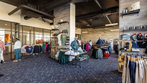 Interior of the Deer Valley Helly Hansen store in Deer Valley East Village.