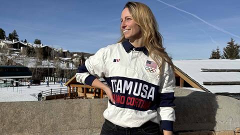 Woman wearing Team USA shirt at Deer Valley