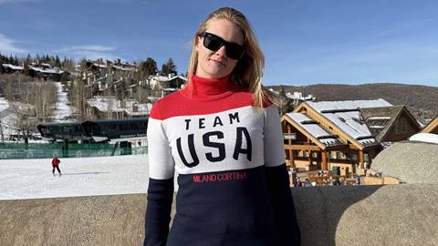 Woman wearing Team USA shirt at Deer Valley
