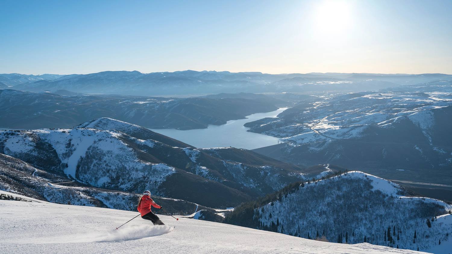Views of the Jordanelle Reservoir and Wasatch Range at Deer Valley Resort