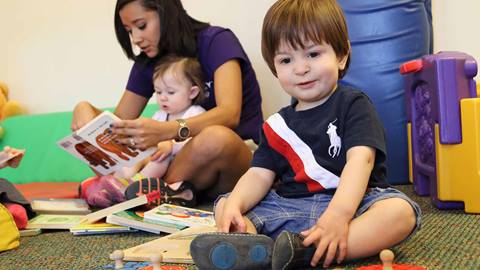Little Boy Playing at Daycare