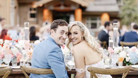 just married couple smiling