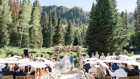 Summer wedding ceremony at Deer Valley Resort.