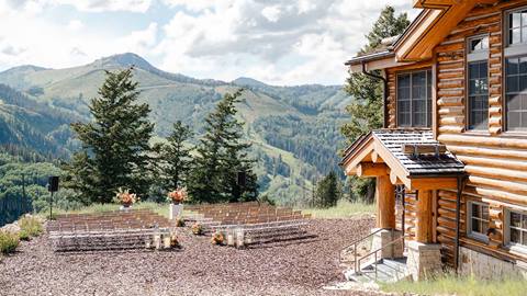 Deer Valley's wedding ceremony venue Cushing's Cabin in the summer.