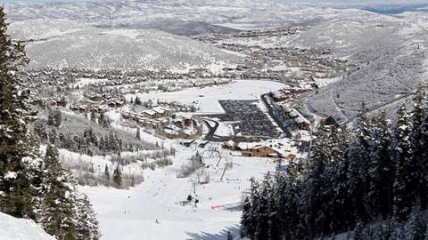 Aerial of Snow Park Base Area