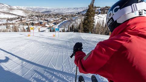 A guest looking down the NASTAR course