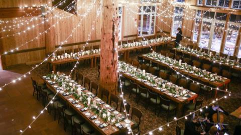 Reception set up at Empire Canyon Lodge