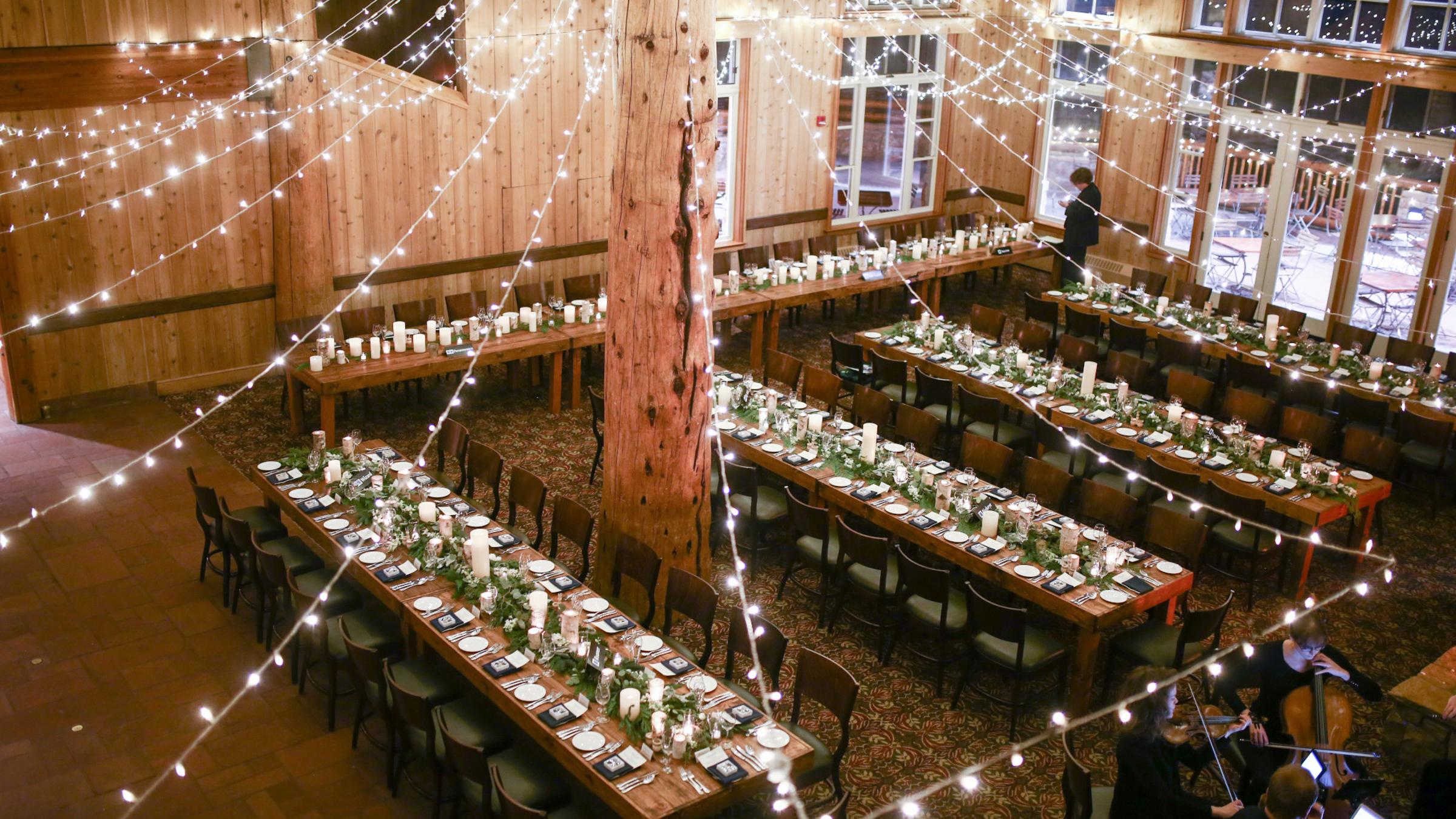 Reception set up at Empire Canyon Lodge
