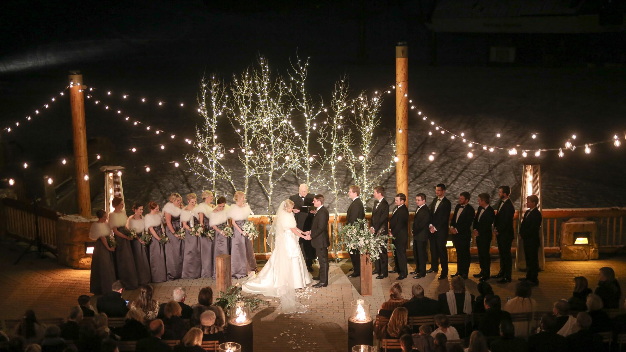 A band playing at a wedding reception at Deer Valley Resort