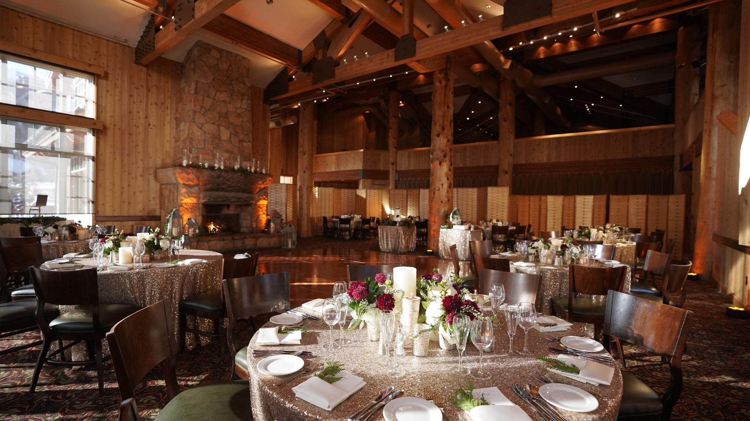 Table set ups at Empire Canyon Lodge