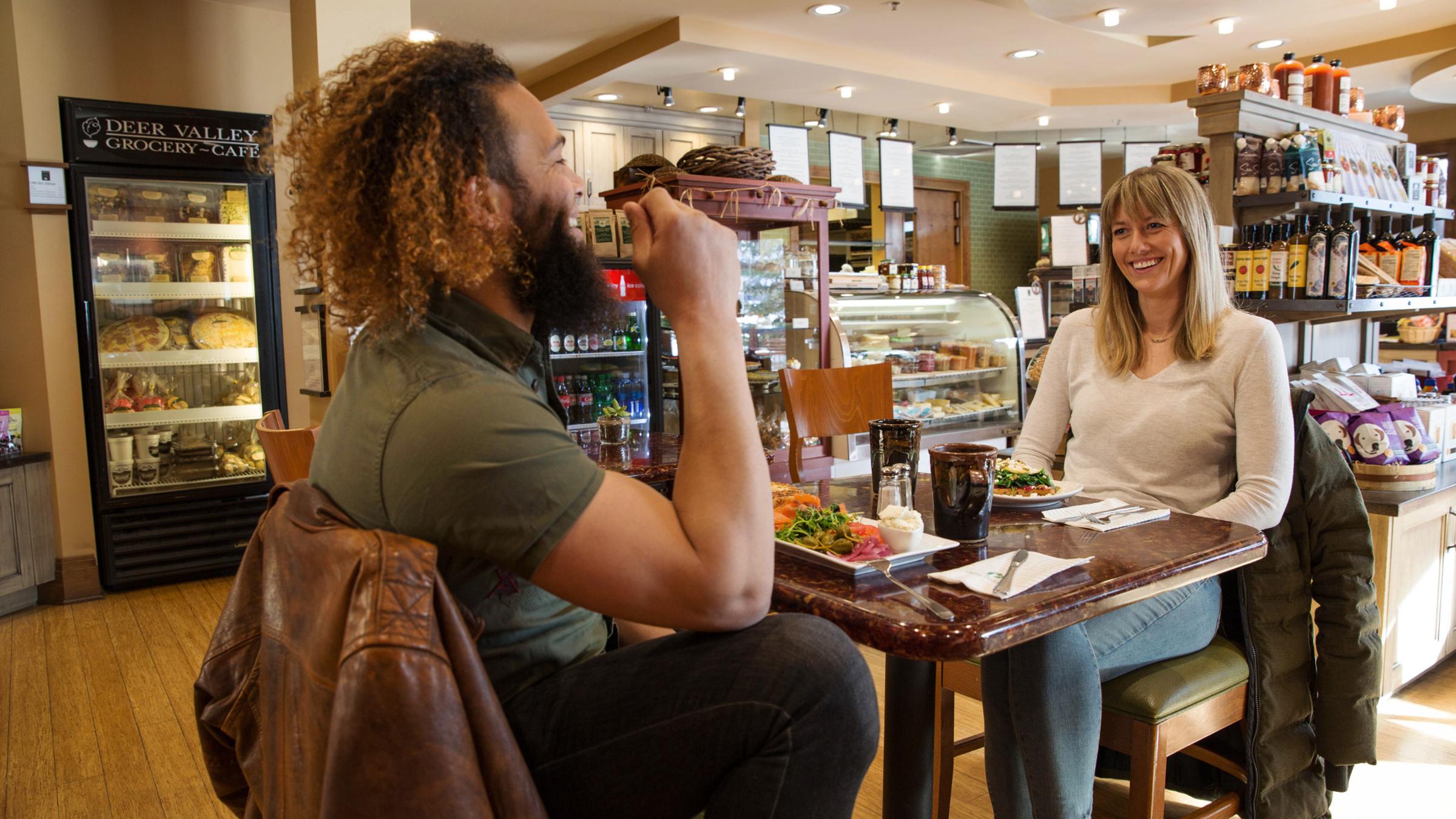 Two guests having lunch at Deer Valley Grocery Cafe