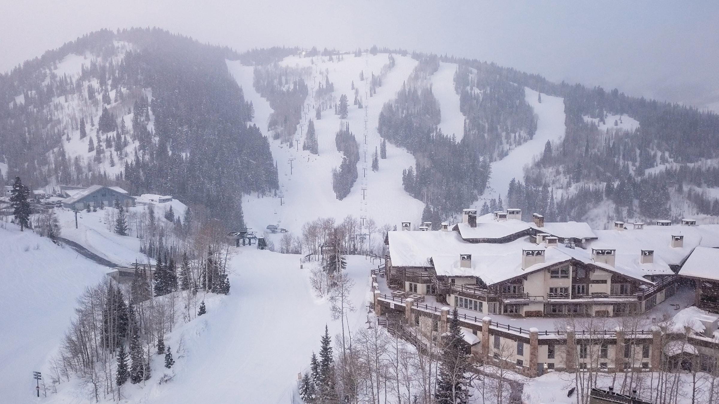 Aerial view of Stein Eriksen Lodge