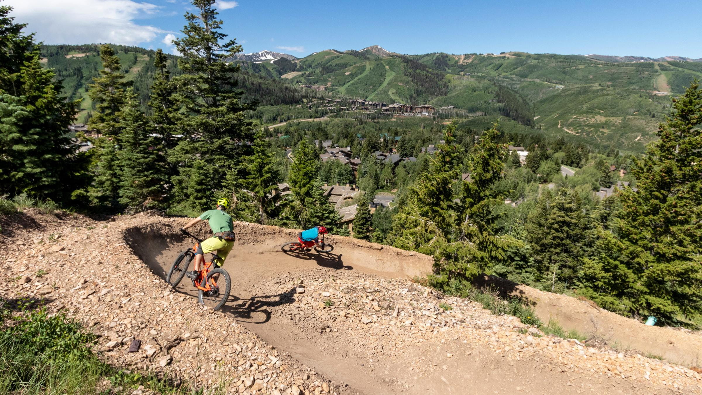 Guests mountain biking at Deer Valley Resort
