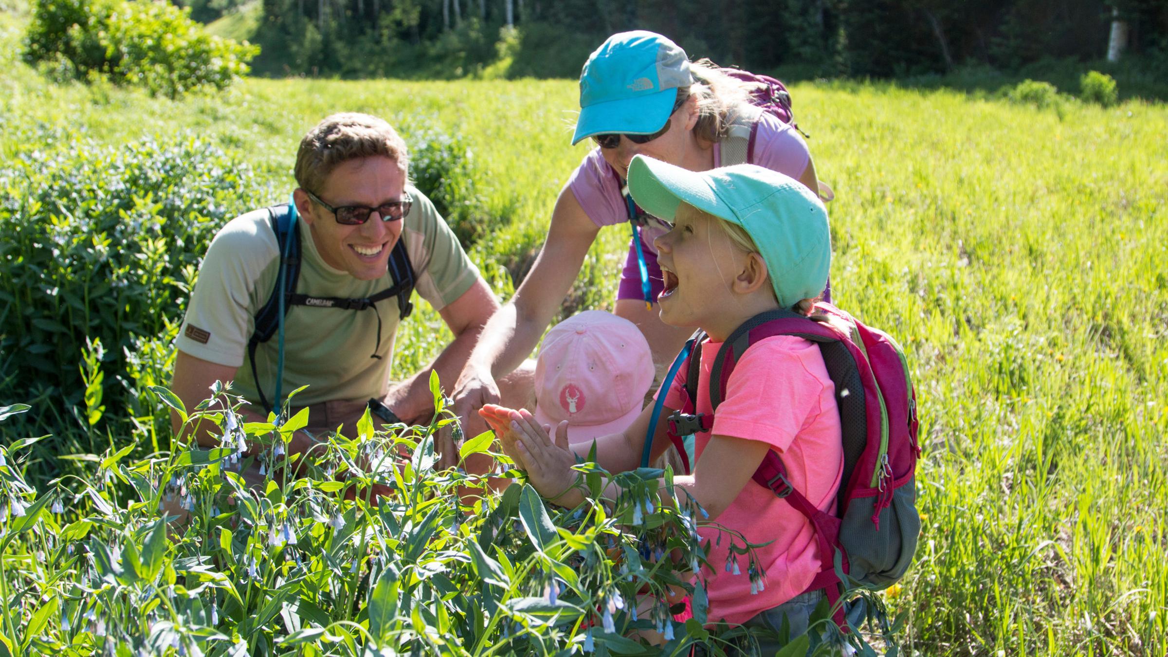 A family hiking