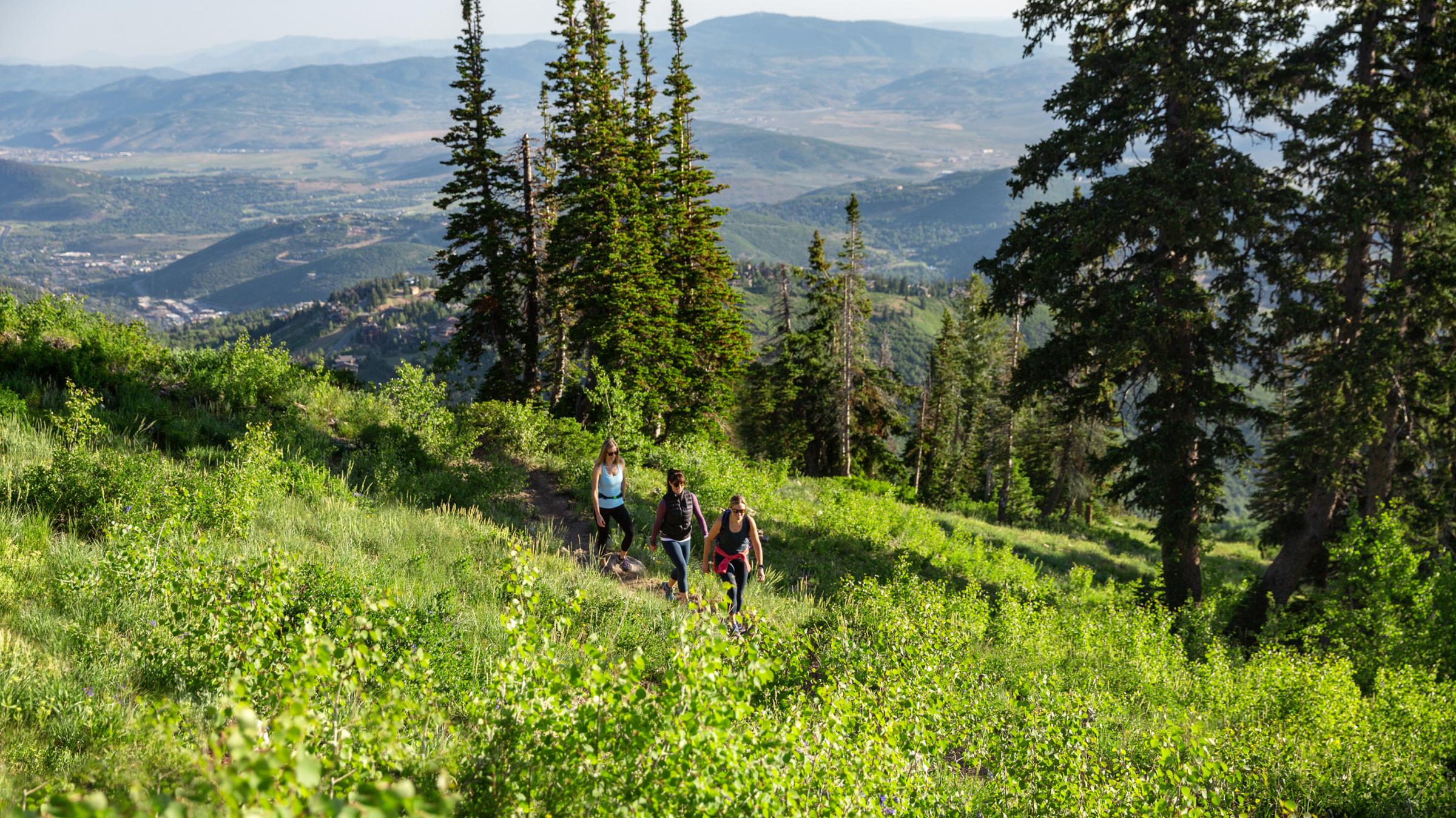 Guests hiking at Deer Valley Resort