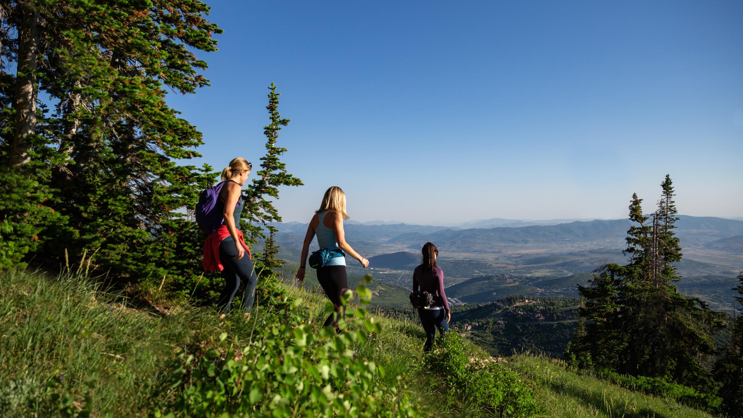 Guests hiking at Deer Valley Resort