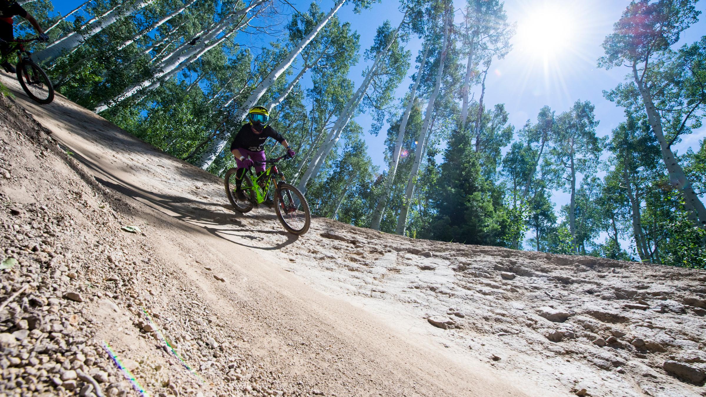 Guests mountain biking at Deer Valley Resort