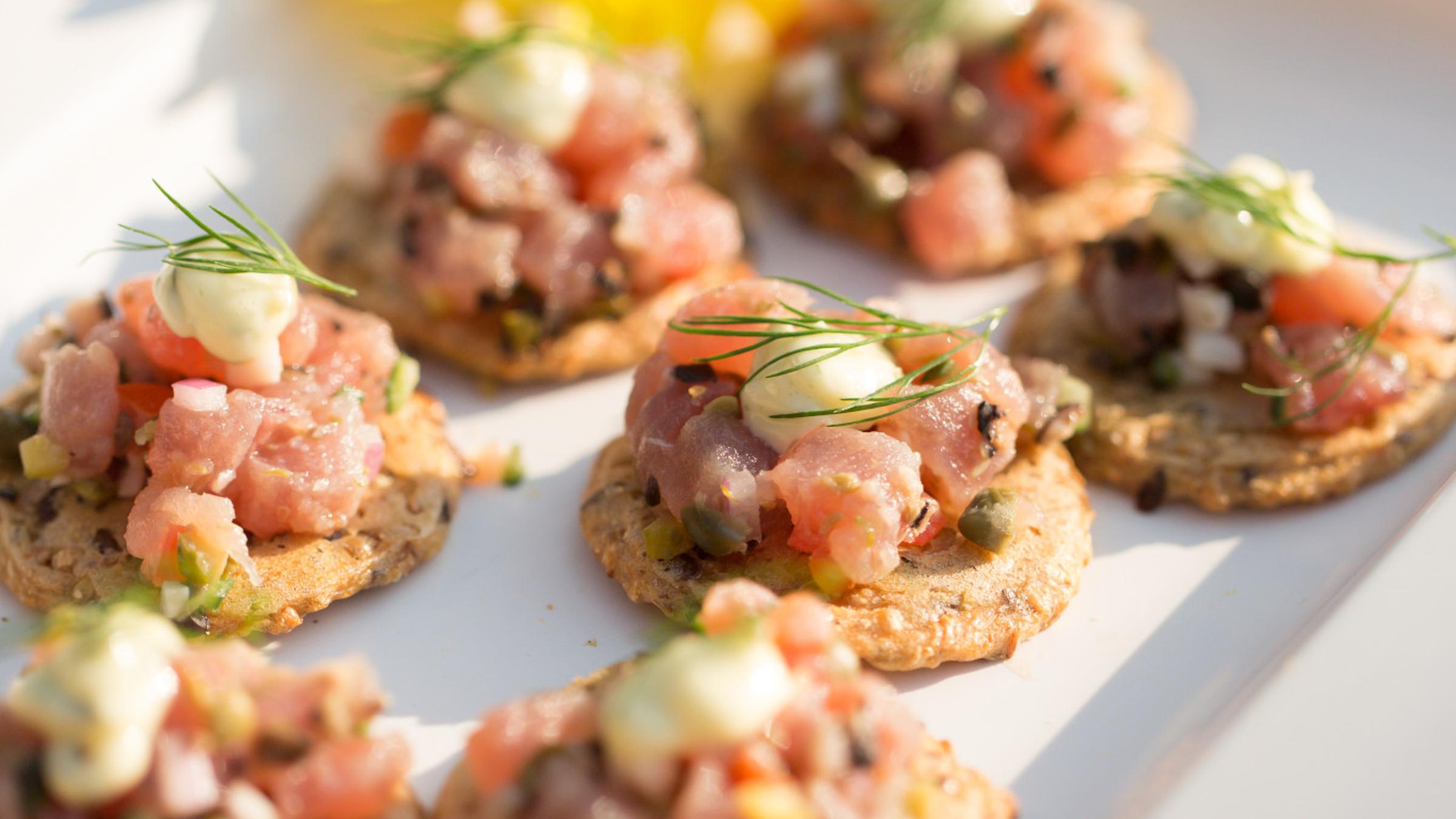 Appetizers at a wedding at Deer Valley