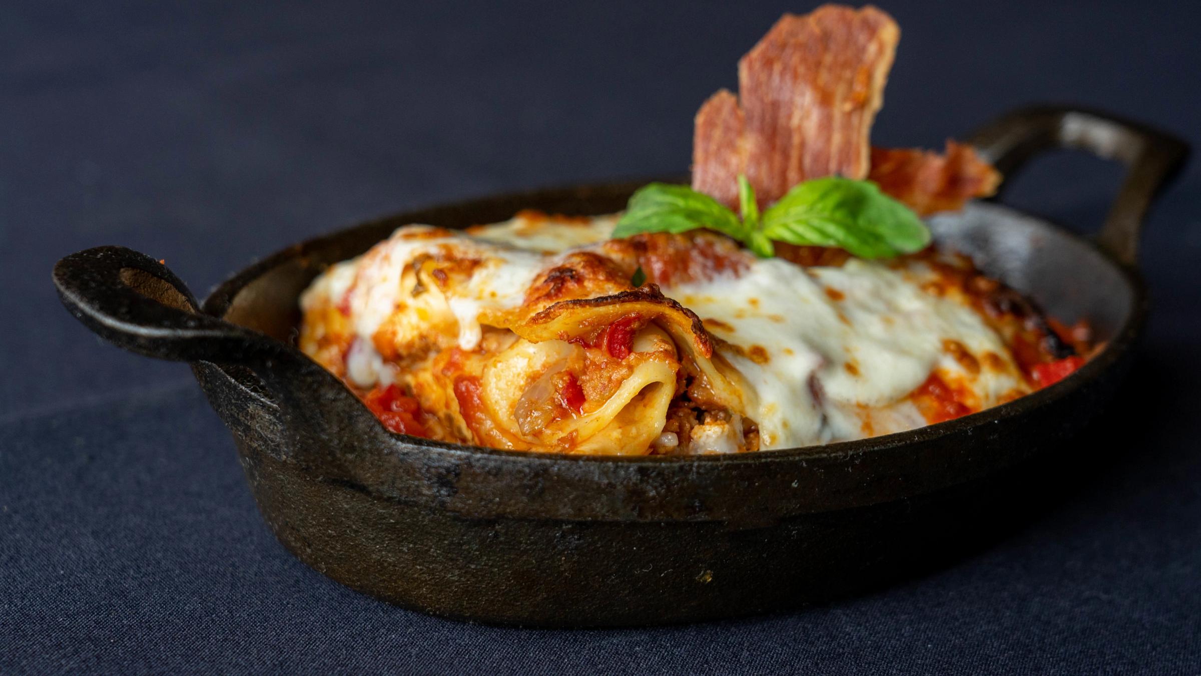 The Brass Tag plated lasagna
