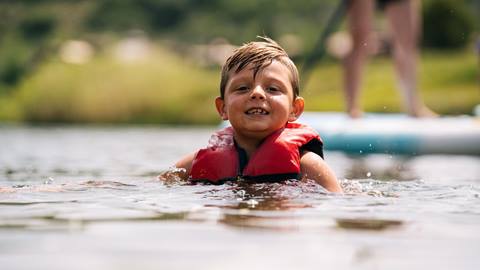 Child Swimming SUP Paddleboarding