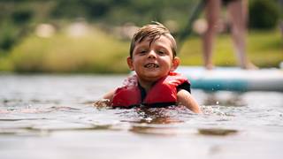 Child Swimming SUP Paddleboarding
