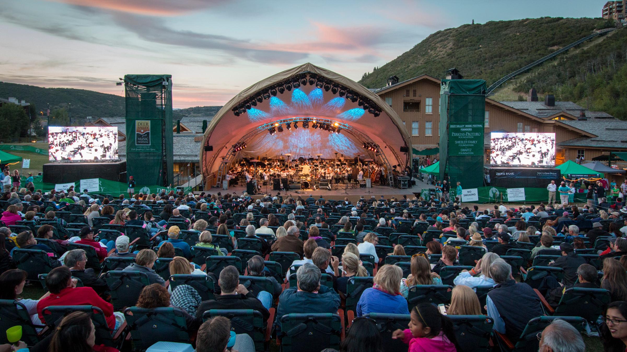 A concert at Snow Park Outdoor Amphitheater