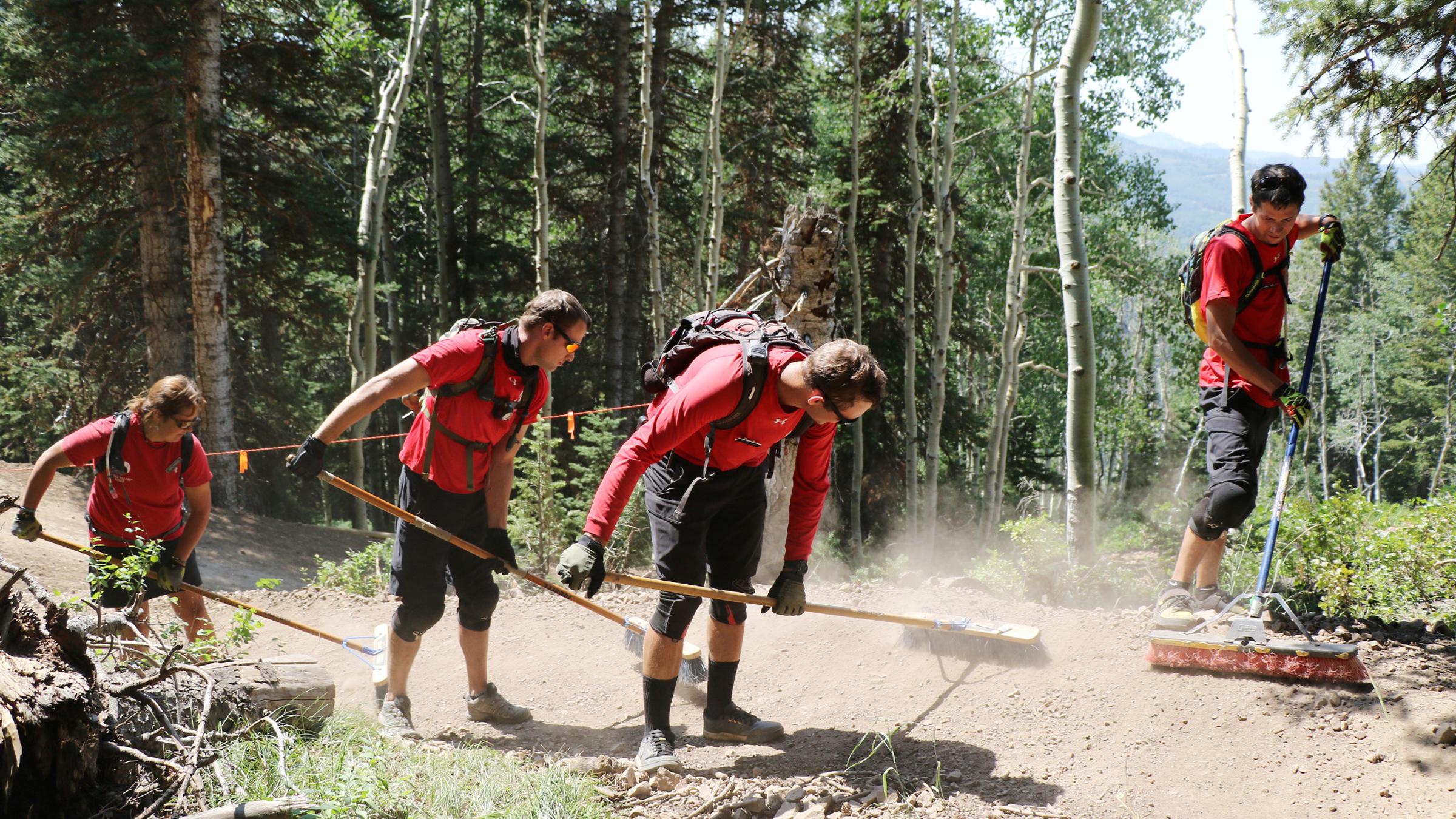 Trail Crew building a bike trail at Deer Valley