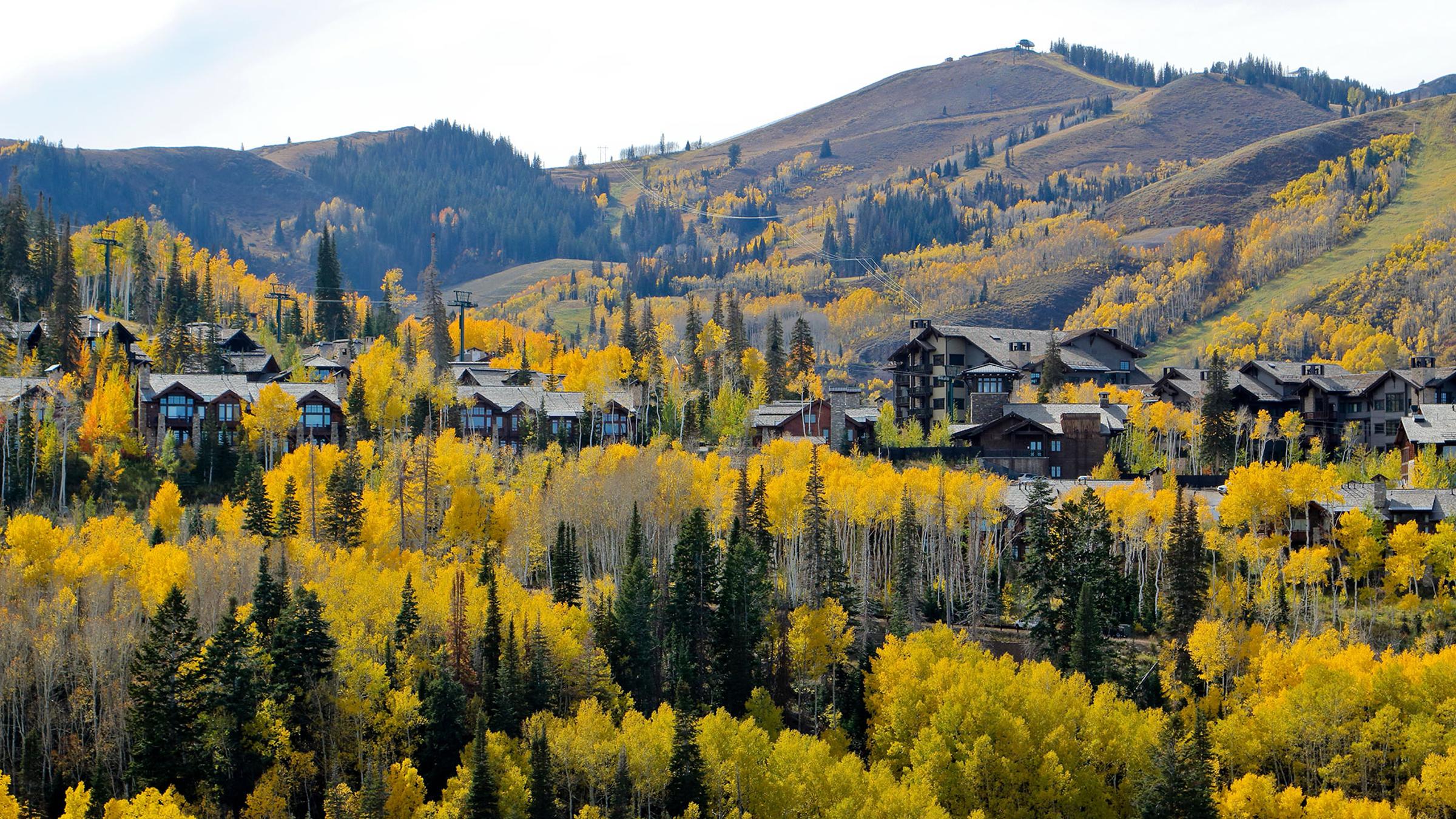Deer Valley Resort lodges in the fall