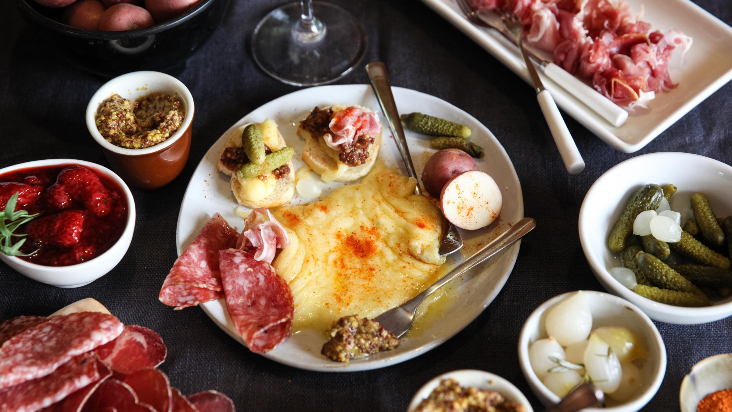 An assortment of meats and cheeses from Fireside Dining