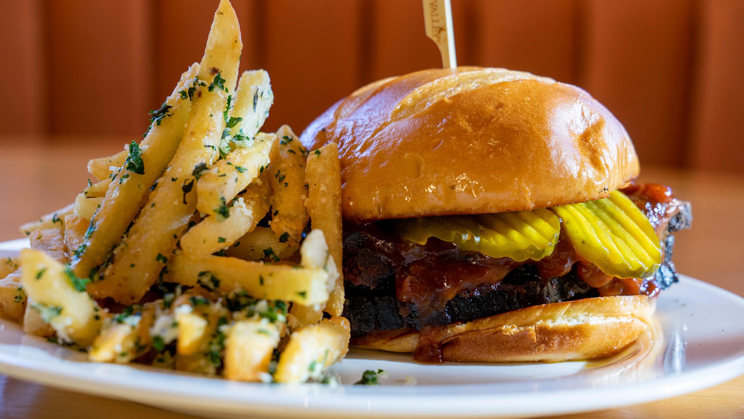 A burger from Royal Street Express