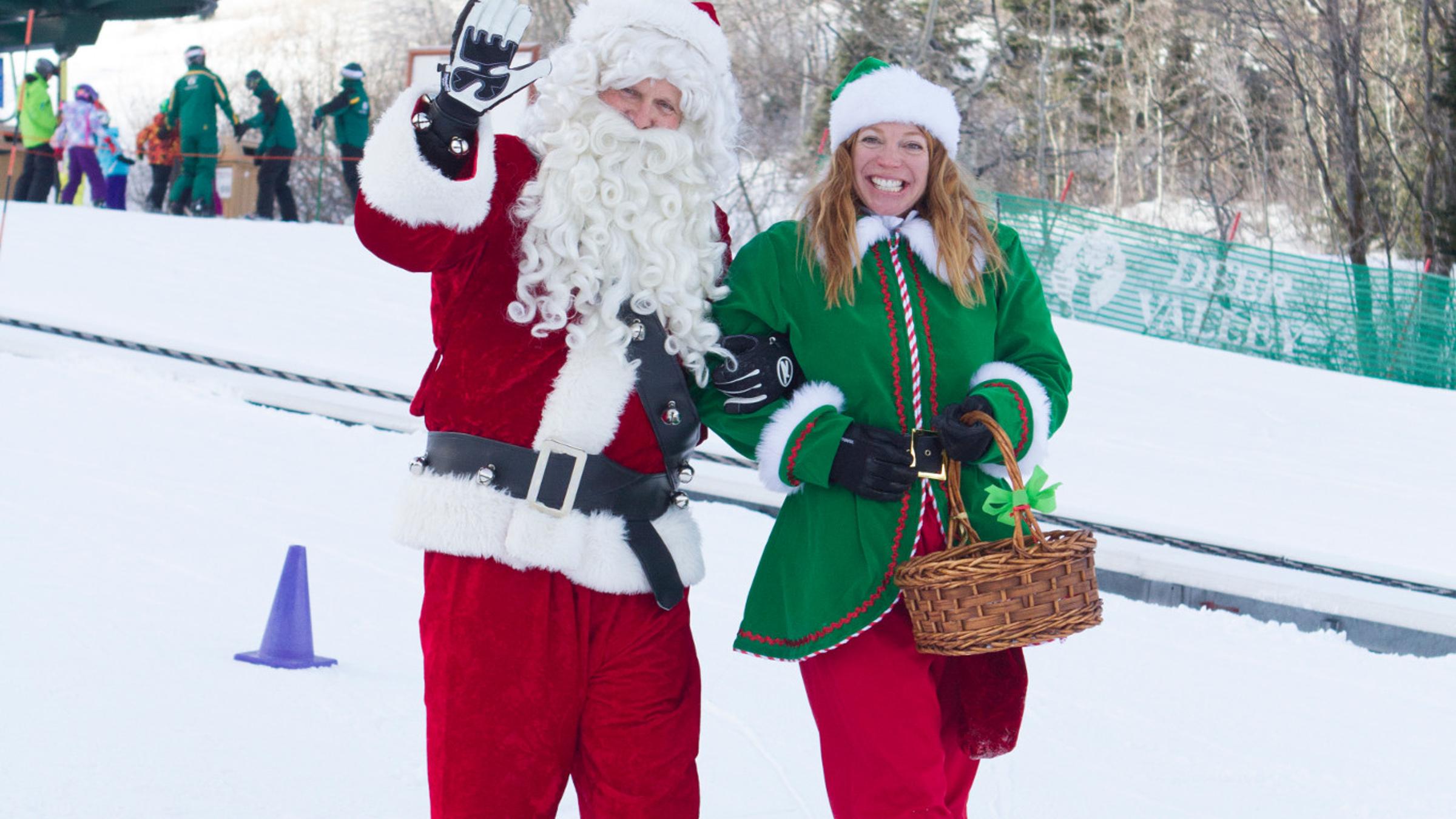Santa Claus and his elf helper