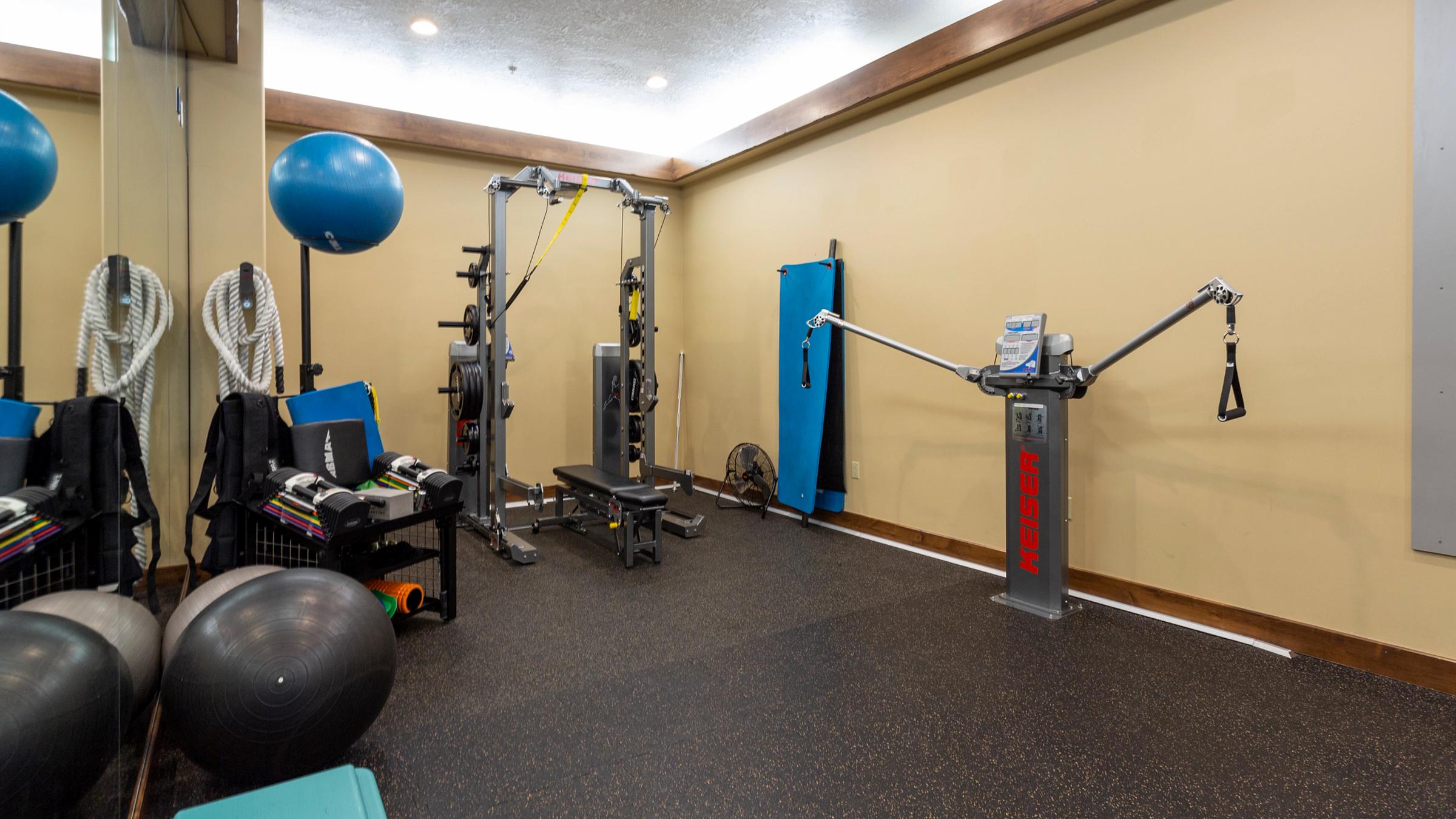 Fitness room at Black Diamond Lodge