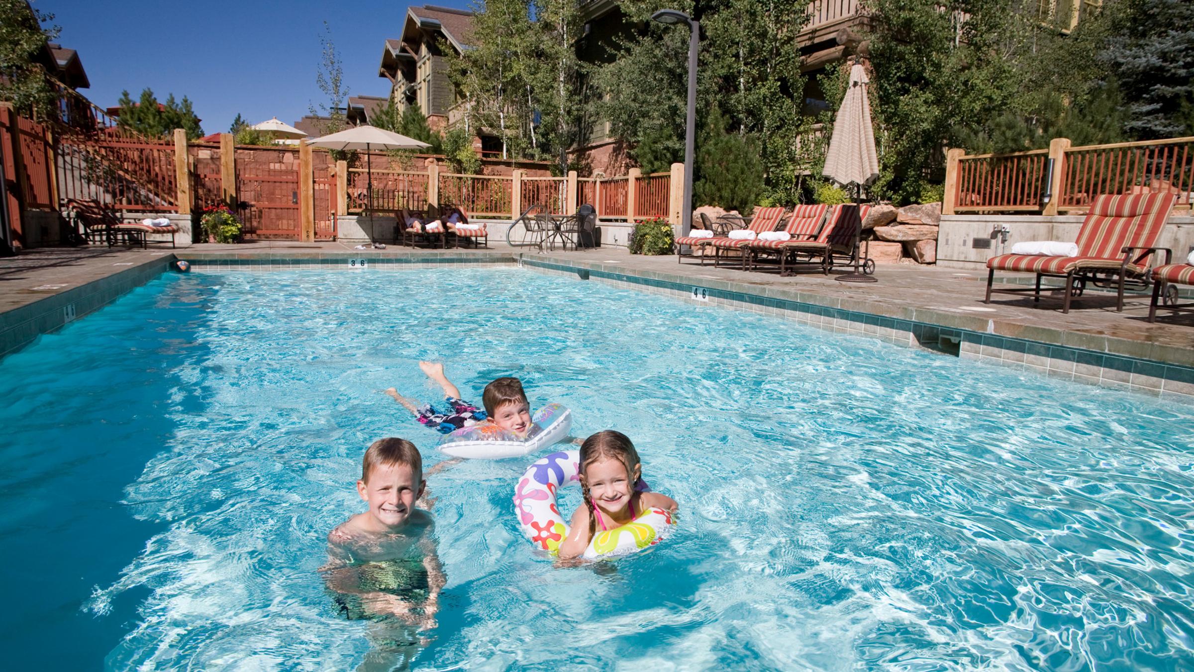 Kids in the pool at the Lodges at Deer Valley