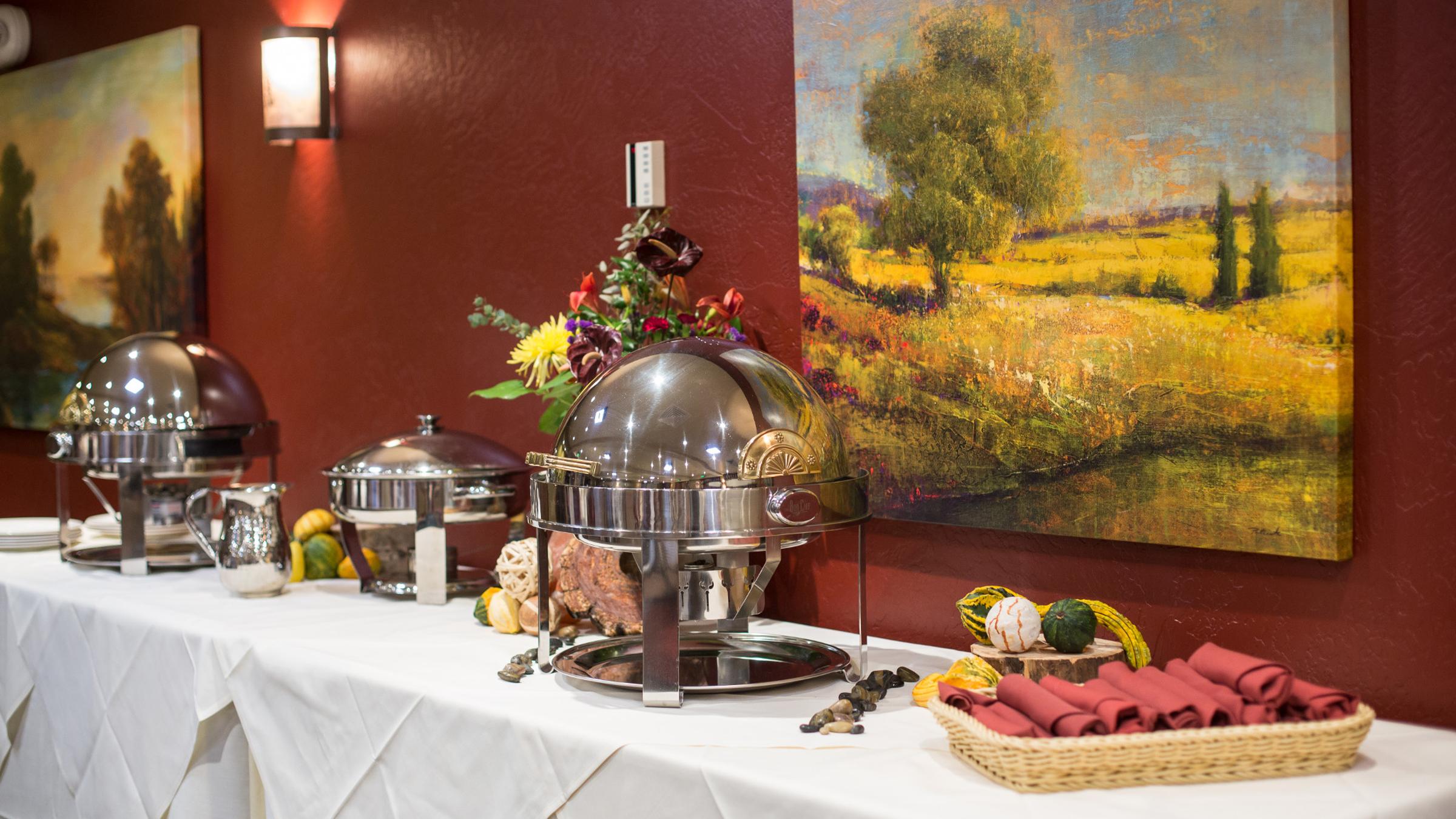Lodges at Deer Valley Oak room buffet set up