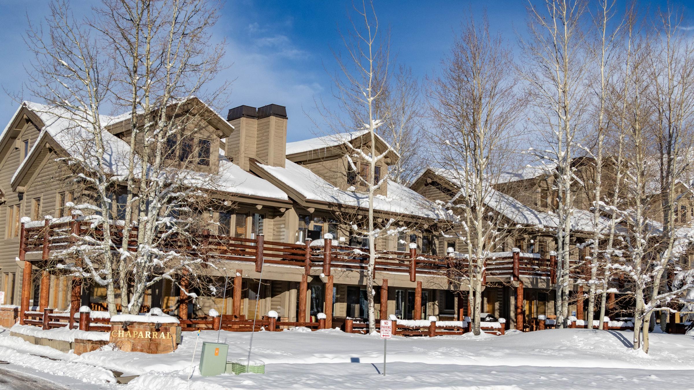 Chaparral exterior in the snow