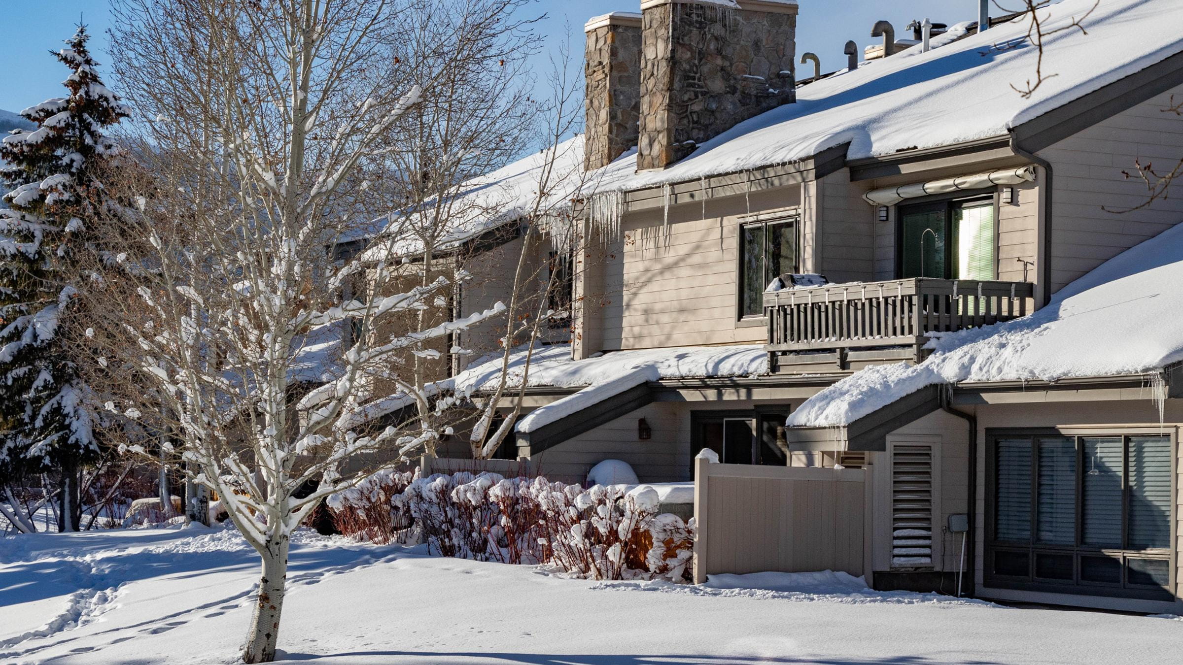 Fawngrove exterior in the Snow