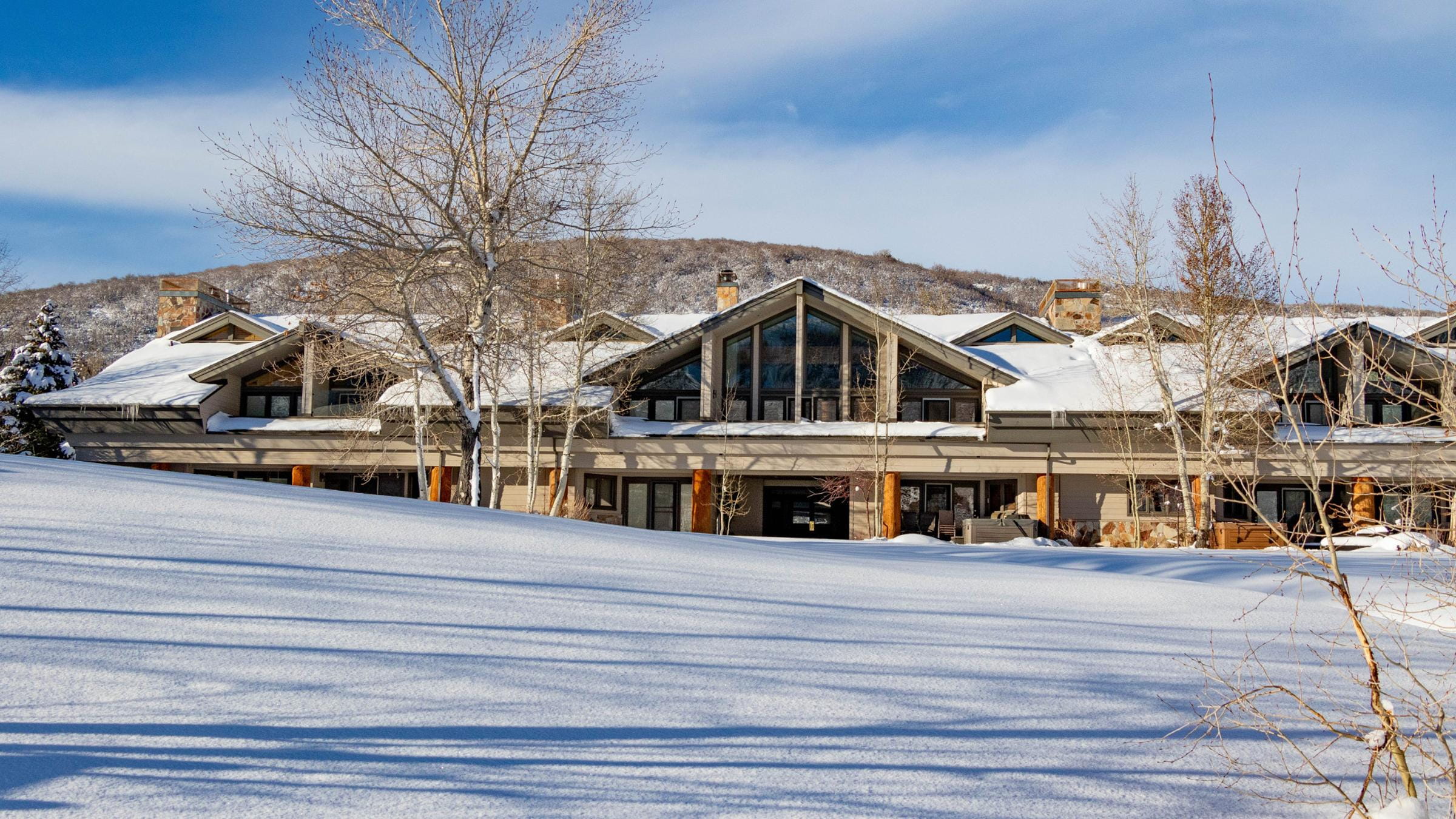 Fawngrove exterior in the Snow